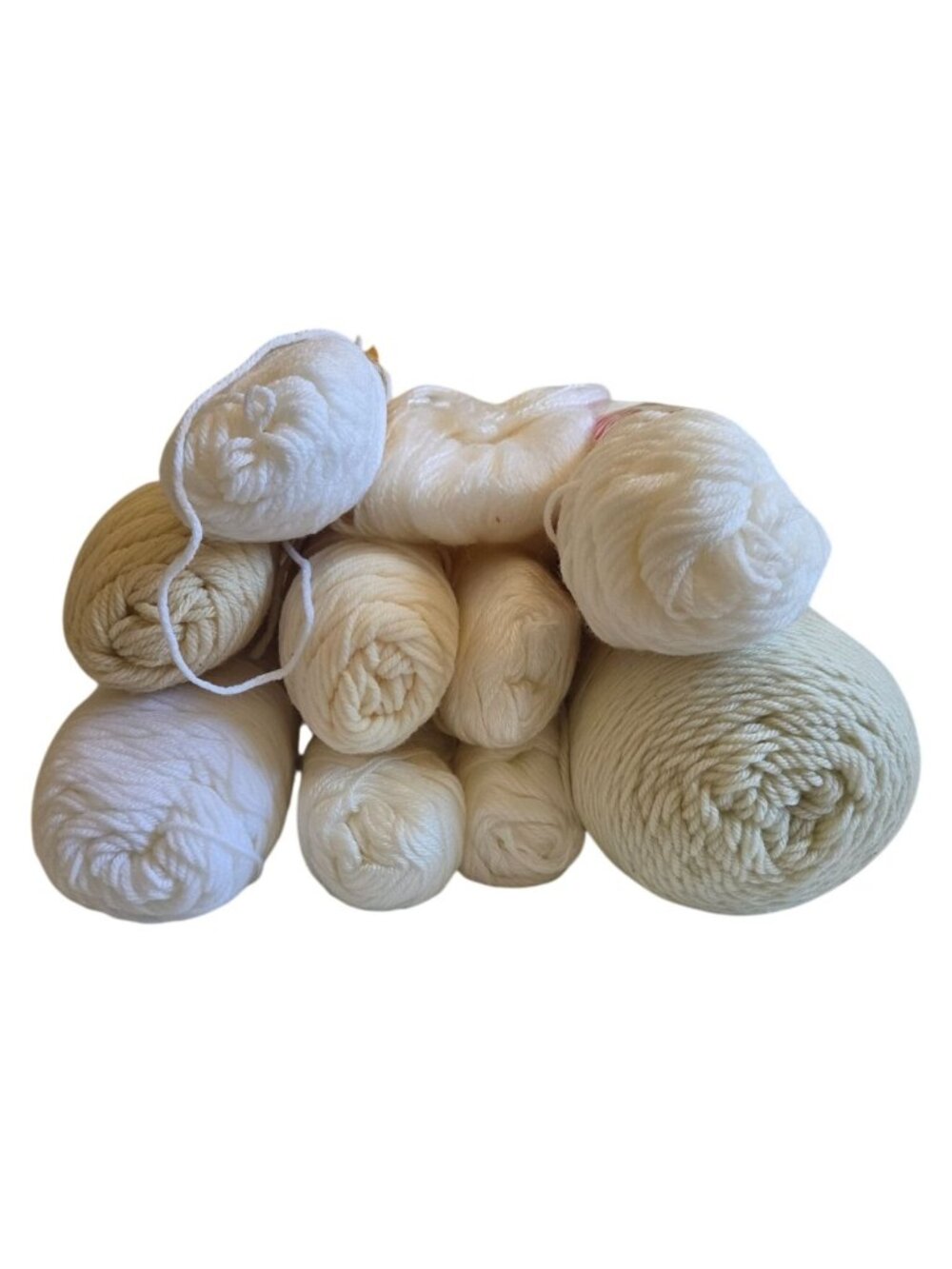 Vtg Bundle Acrylic Yarn Skeins White Off-White Sayelle Ames Wintuk Worsted USA